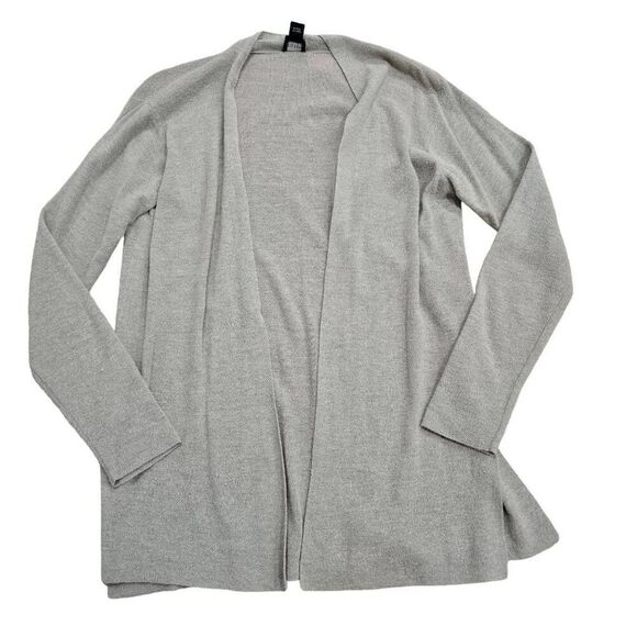 Eileen Fisher Cardigan Sweater Women's Grey Size Small Open Drape Long Sleeve - Picture 1 of 7